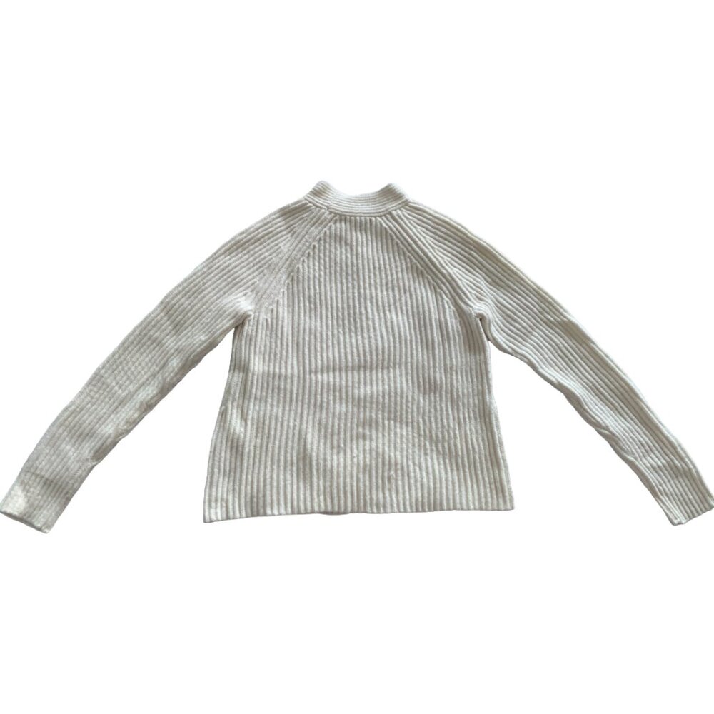 NWT BANANA REPUBLIC Womens' Ivory Ribbed Raglan Chunky Sweater Sz Small - Picture 5 of 7
